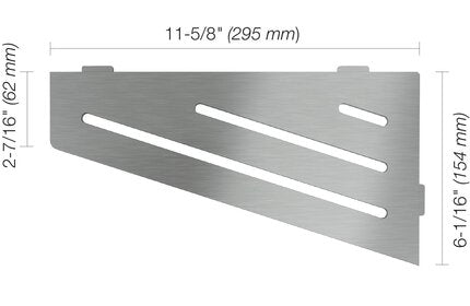 Schluter® SHELF QUADRILAT CORNER WAVE Brushed Stainless Steel