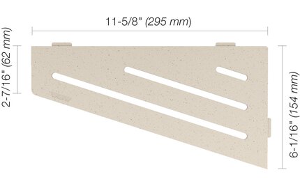 Schluter® SHELF QUADRILAT CORNER WAVE Ivory