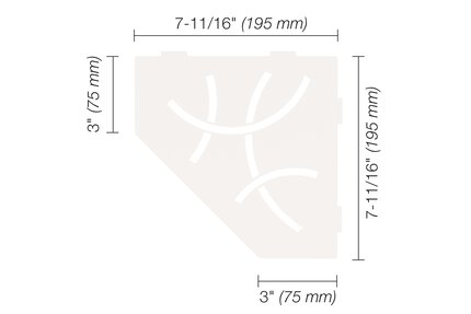 Schluter® SHELF PENTAGON CORNER CURVE Matte White