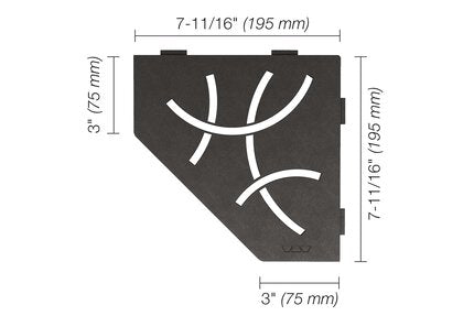 Schluter® SHELF PENTAGONAL CORNER CURVE Dark Anthracite