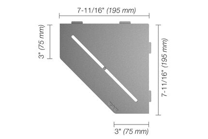 Schluter® SHELF PENTAGONAL CORNER PURE Pewter