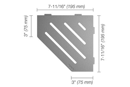 Schluter® SHELF PENTAGONAL CORNER WAVE Pewter