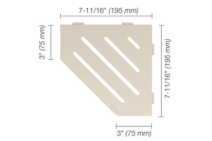 Schluter® SHELF PENTAGON CORNER WAVE Ivory