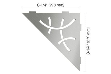 Schluter® SHELF TRIANGULAR CORNER CURVE Brushed Stainless Steel