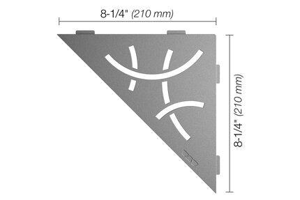Schluter® SHELF TRIANGULAR CORNER CURVE Pewter