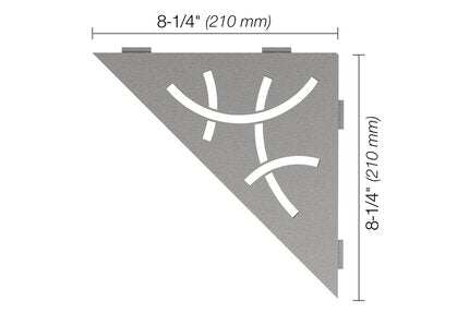 Schluter® SHELF TRIANGULAR CORNER CURVE Stone Grey