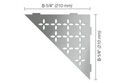 Schluter® SHELF TRIANGULAR CORNER FLORAL Brushed Stainless Steel