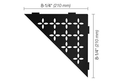 Schluter® SHELF TRIANGULAR CORNER FLORAL Matte Black