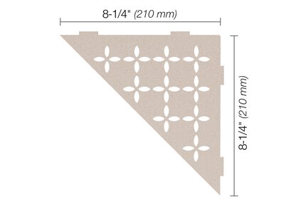 Schluter® SHELF TRIANGULAR CORNER FLORAL Cream