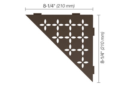 Schluter® SHELF TRIANGULAR CORNER FLORAL Bronze