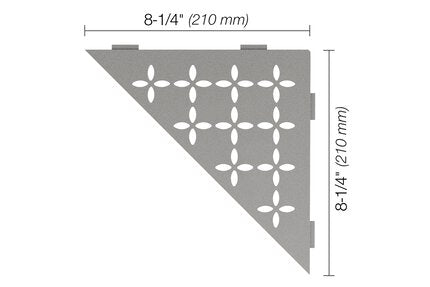 Schluter® SHELF TRIANGULAR CORNER FLORAL Stone Grey