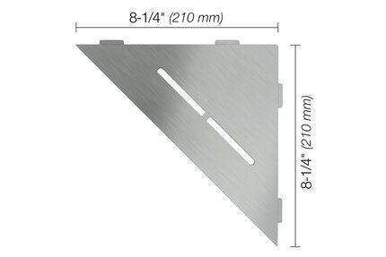 Schluter® SHELF TRIANGULAR CORNER PURE Brushed Stainless Steel