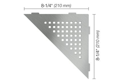 Schluter® SHELF TRIANGULAR CORNER SQUARE Brushed Stainless Steel