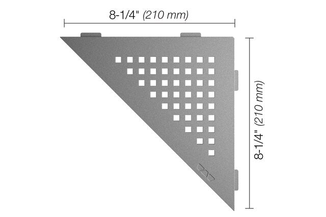 Schluter® SHELF TRIANGULAR CORNER SQUARE Pewter
