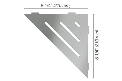 Schluter® SHELF TRIANGULAR CORNER WAVE Brushed Stainless Steel
