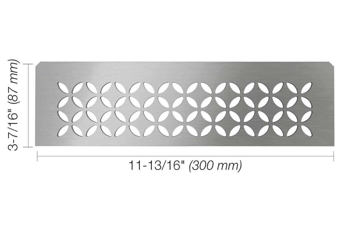 Schluter® SHELF RECTANGULAR NICHE FLORAL Brushed Stainless Steel