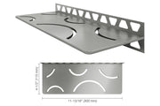 Schluter® SHELF RECTANGULAR WALL CURVE Brushed Stainless Steel