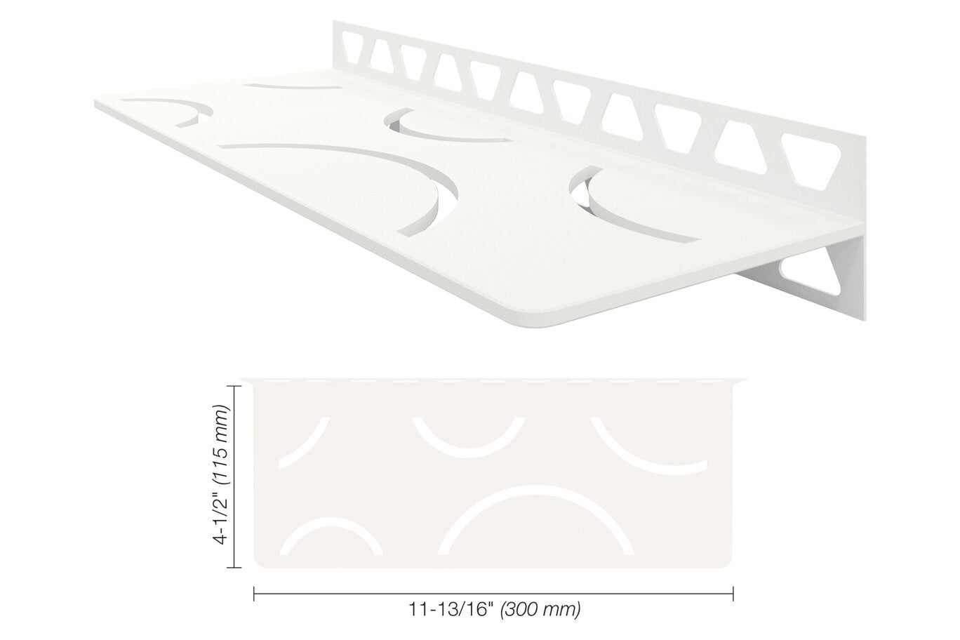 Schluter® SHELF RECTANGULAR WALL CURVE Matte White