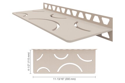 Schluter® SHELF RECTANGULAR WALL CURVE Cream