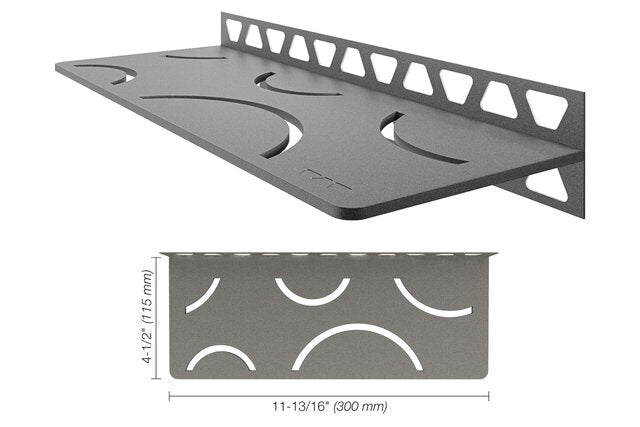 Schluter® SHELF RECTANGULAR WALL CURVE Pewter