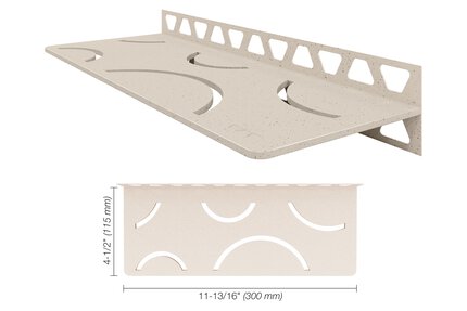 Schluter® SHELF RECTANGULAR WALL CURVE Ivory