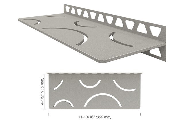 Schluter® SHELF RECTANGULAR WALL CURVE Stone Grey