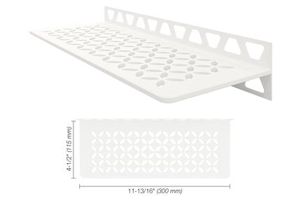 Schluter® SHELF RECTANGULAR WALL FLORAL Matte White