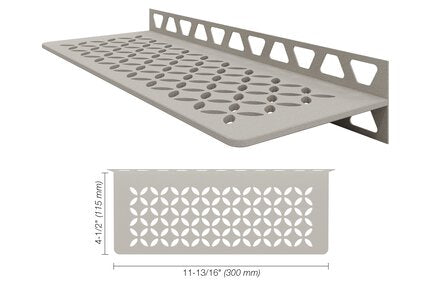 Schluter® SHELF RECTANGULAR WALL FLORAL Greige