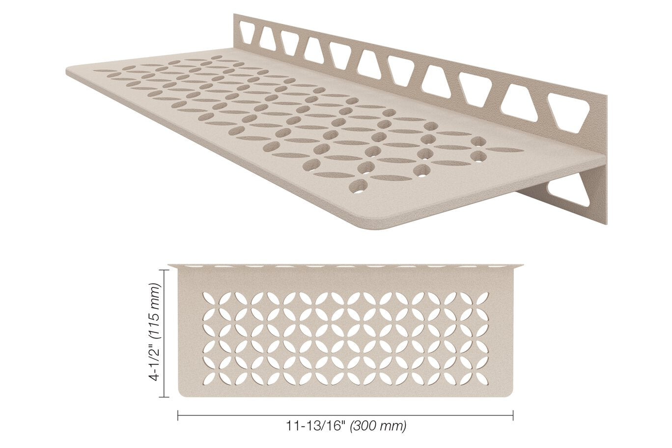Schluter® SHELF RECTANGULAR WALL FLORAL Cream