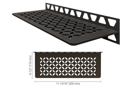 Schluter® SHELF RECTANGULAR WALL FLORAL Dark Anthracite