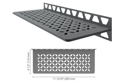 Schluter® SHELF RECTANGULAR WALL FLORAL Pewter