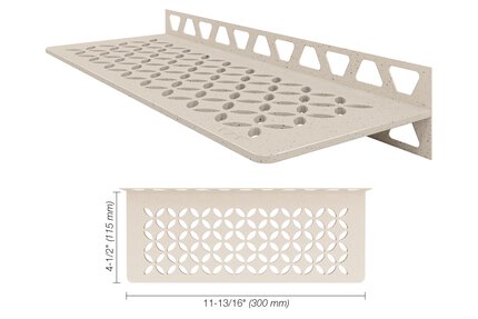 Schluter® SHELF RECTANGULAR WALL FLORAL Ivory