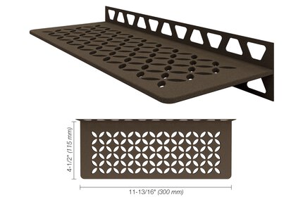 Schluter® SHELF RECTANGULAR WALL FLORAL Bronze