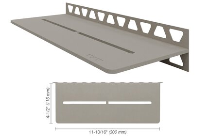 Schluter® SHELF RECTANGULAR WALL PURE Greige
