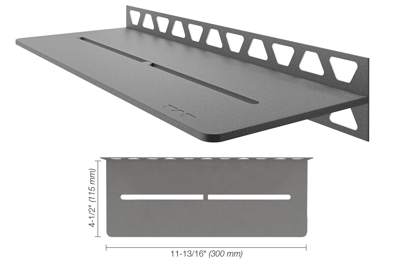 Schluter® SHELF RECTANGULAR WALL PURE Pewter