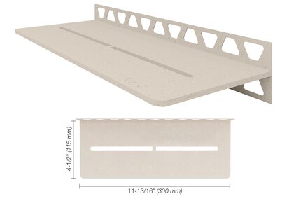 Schluter® SHELF RECTANGULAR WALL PURE Ivory