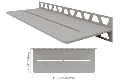 Schluter® SHELF RECTANGULAR WALL PURE Stone Grey