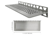 Schluter® SHELF RECTANGULAR WALL SQUARE Brushed Stainless Steel