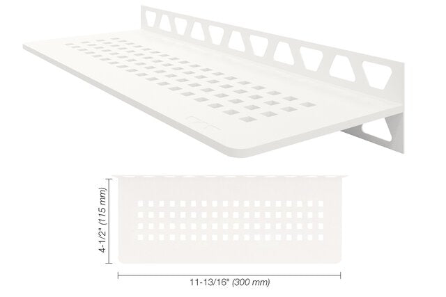 Schluter® SHELF RECTANGULAR WALL SQUARE Matte White