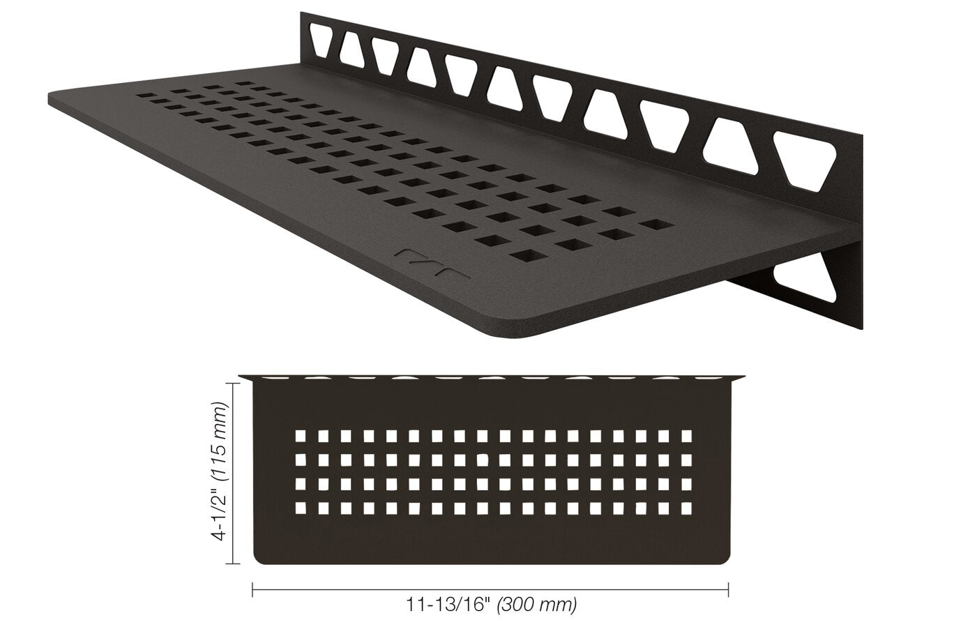 Schluter® SHELF RECTANGULAR WALL SQUARE Dark Anthracite