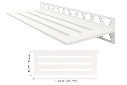 Schluter® SHELF RECTANGULAR WALL WAVE Matte White