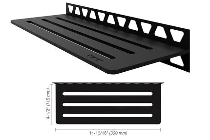 Schluter® SHELF RECTANGULAR WALL WAVE Matte Black