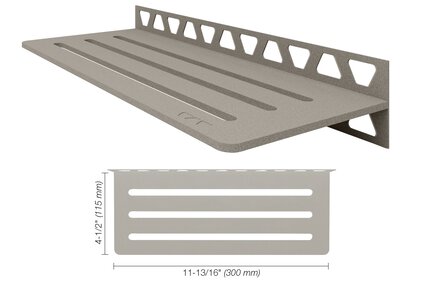 Schluter® SHELF RECTANGULAR WALL WAVE Greige