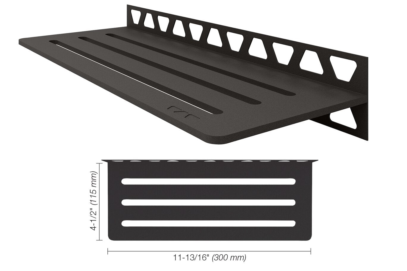 Schluter® SHELF RECTANGULAR WALL WAVE Dark Anthracite