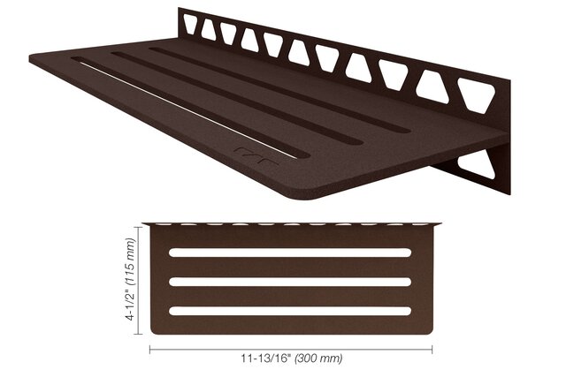 Schluter® SHELF RECTANGULAR WALL WAVE Bronze