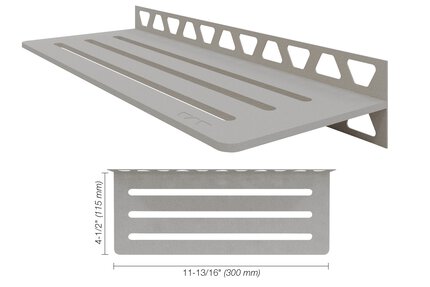 Schluter® SHELF RECTANGULAR WALL WAVE Stone Grey