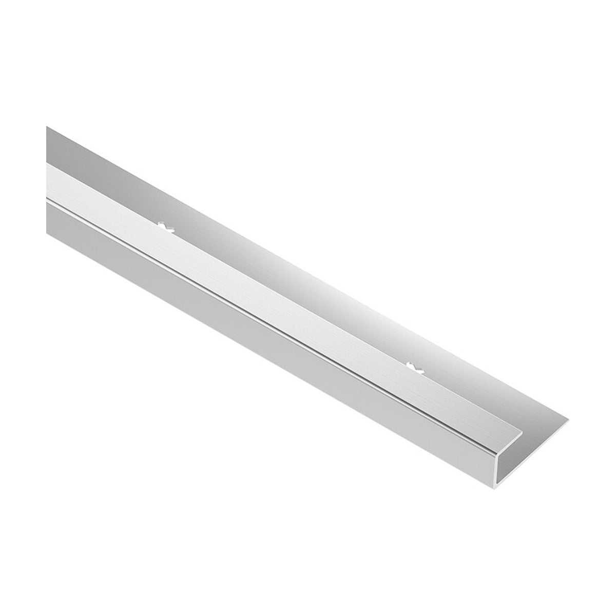 Schluter® VINPRO-S Edge Trim, Anodized Aluminum, Brushed Chrome