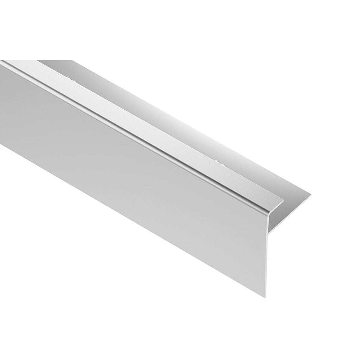 Schluter® VINPRO-STEP-R Profile, Anodized Aluminum, Brushed Chrome