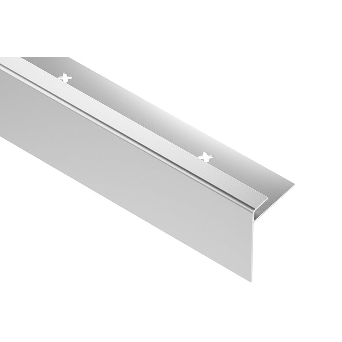 Schluter® VINPRO-STEP-R Profile, Anodized Aluminum, Brushed Chrome