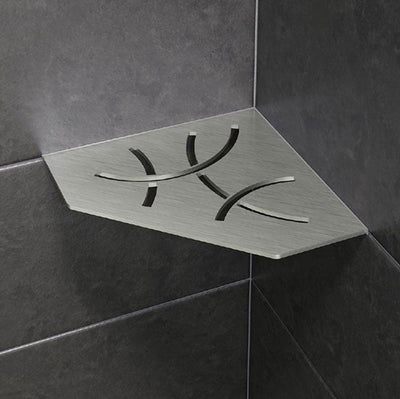 Schluter Shelf E Pentagonal Curved Corner (Brushed Stainless Steel) - Accessories - Schluter